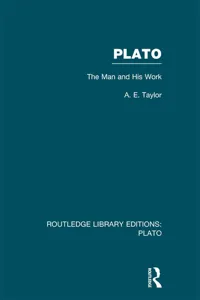 Plato: The Man and His Work_cover