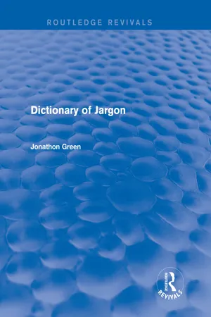 Dictionary of Jargon (Routledge Revivals)