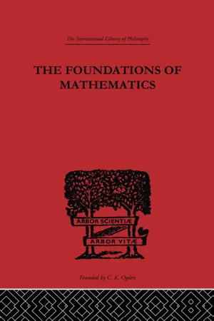 Foundations of Mathematics and other Logical Essays