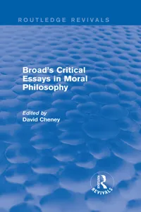 Broad's Critical Essays in Moral Philosophy_cover