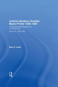 Antonio Gardano, Venetian Music Printer, 1538-1569_cover