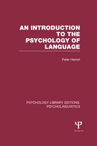 An Introduction to the Psychology of Language_cover