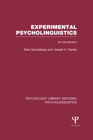 Experimental Psycholinguistics (PLE: Psycholinguistics)