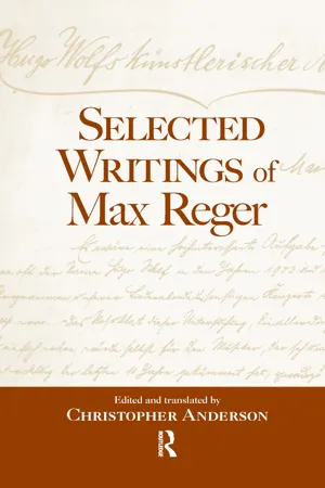 Selected Writings of Max Reger