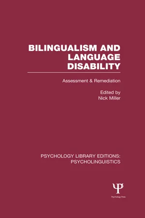 Bilingualism and Language Disability (PLE: Psycholinguistics)