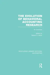 The Evolution of Behavioral Accounting Research_cover