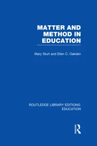 Matter and Method in Education_cover