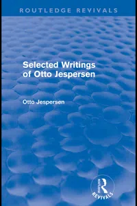 Selected Writings of Otto Jespersen_cover