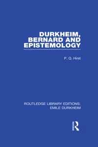 Durkheim, Bernard and Epistemology_cover