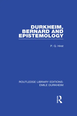 Durkheim, Bernard and Epistemology