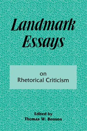 Landmark Essays on Rhetorical Criticism