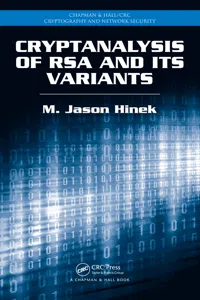 Cryptanalysis of RSA and Its Variants_cover