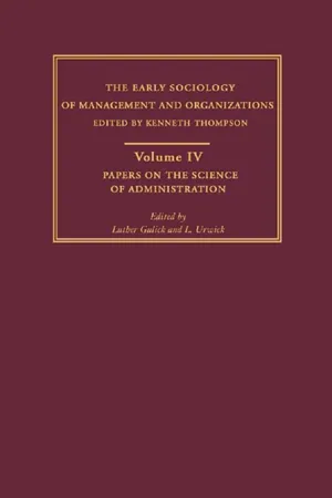 Papers on the Science of Administration