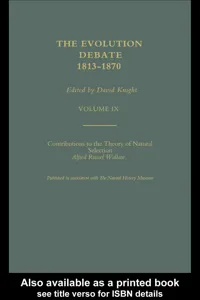 Alfred Russell Wallace Contributions to the theory of Natural Selection, 1870, and Charles Darwin and Alfred Wallace , 'On the Tendency of Species to form Varieties_cover