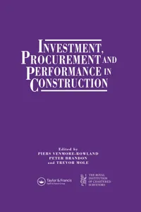 Investment, Procurement and Performance in Construction_cover