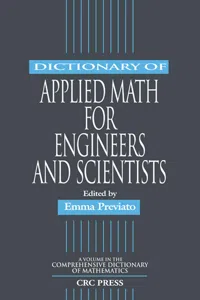 Dictionary of Applied Math for Engineers and Scientists_cover