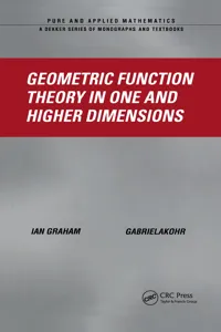 Geometric Function Theory in One and Higher Dimensions_cover