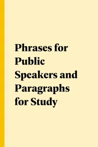 Phrases for Public Speakers and Paragraphs for Study_cover