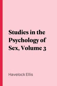 Studies in the Psychology of Sex, Volume 3_cover