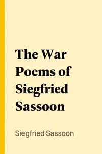 The War Poems of Siegfried Sassoon_cover