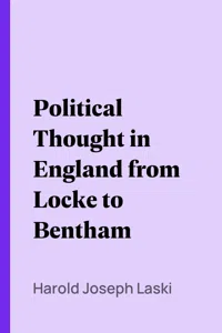 Political Thought in England from Locke to Bentham_cover