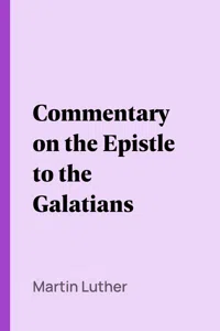 Commentary on the Epistle to the Galatians_cover