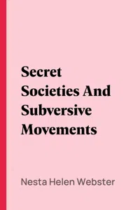 Secret Societies And Subversive Movements_cover