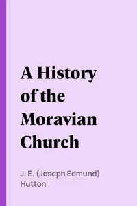 A History of the Moravian Church_cover