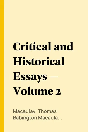 Critical and Historical Essays — Volume 2