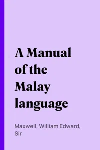 A Manual of the Malay language_cover