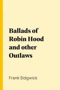 Ballads of Robin Hood and other Outlaws_cover