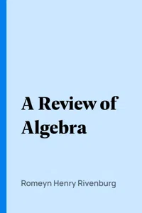 A Review of Algebra_cover