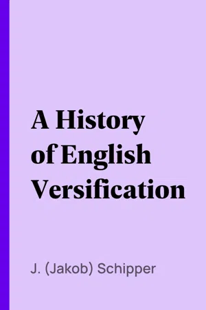 A History of English Versification