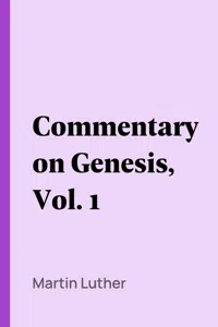 Commentary on Genesis, Vol. 1_cover
