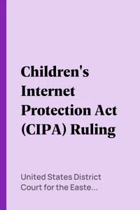 Children's Internet Protection Act Ruling_cover