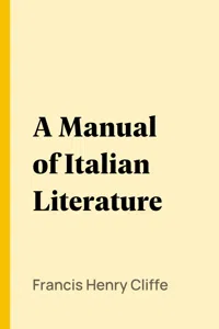 A Manual of Italian Literature_cover