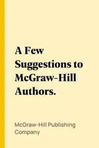 A Few Suggestions to McGraw-Hill Authors._cover