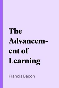 The Advancement of Learning_cover