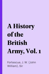 A History of the British Army, Vol. 1_cover