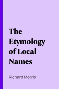 The Etymology of Local Names_cover