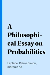 A Philosophical Essay on Probabilities_cover