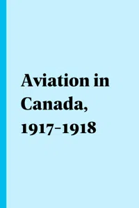 Aviation in Canada, 1917-1918_cover