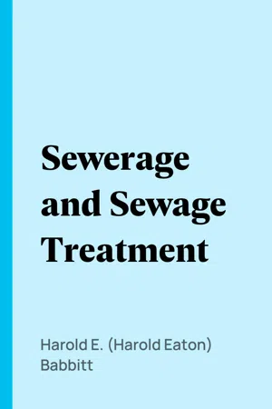 Sewerage and Sewage Treatment