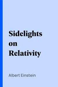 Sidelights on Relativity_cover