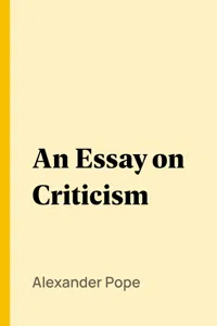 An Essay on Criticism_cover