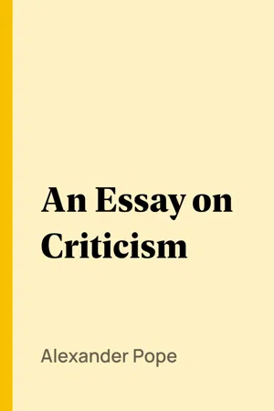 An Essay on Criticism