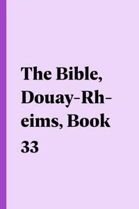 The Bible, Douay-Rheims, Book 33_cover