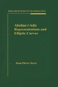 Abelian l-Adic Representations and Elliptic Curves_cover