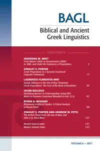 Biblical and Ancient Greek Linguistics, Volume 6_cover