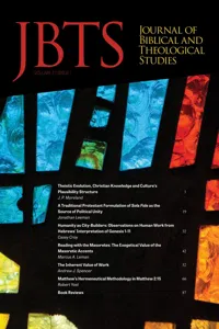 Journal of Biblical and Theological Studies, Issue 2.1_cover